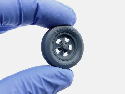 15x6 Cragar GT Plus Wheel Goodyear Polyglas E60-15 Tire 3D print model