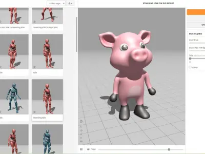 High-Quality 3D Cute Pig - Animated for Games Low-poly 3D model