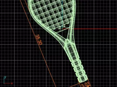 Tennis racket Pendant 3D print model