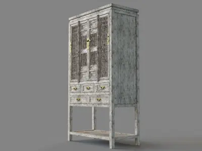 Arhaus Cream Food Cabinet 3D model