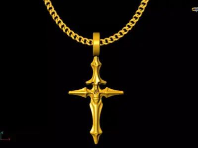 Cross pendant charms - one inch pendant 3D print model
