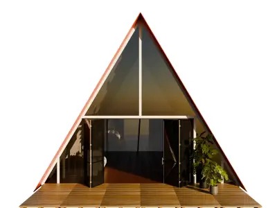 Triangle House Blender 3d Low-poly 3D model