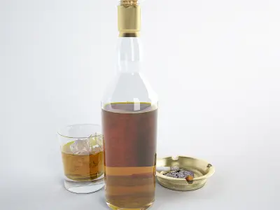 Talisker whiskey cigarette ice decor 3D model