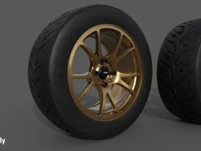 Konig Freeform 15x8 with Federal 595 RS 205 50 Low-poly 3D model