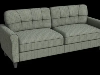 2 Seats Light Green Sofa 3D model