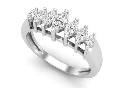 AV 659 Marquise Descending Wedding Ring 3D print model
