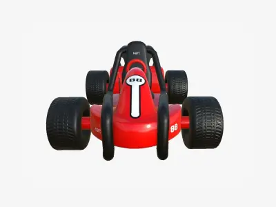 Cartoon Kart G01 Red - Vehicle Racing Design Low-poly 3D model