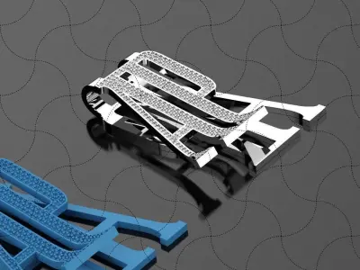 AP Money Clip with stones 3D print model