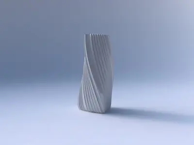 Vase twist curved tipping triangle with extruded vertical lines 3D print model