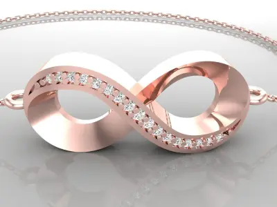 Bracelet B2 The luxury female bracelet with gem 3D print model