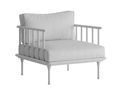 Grey Cushion Armchair 3D model