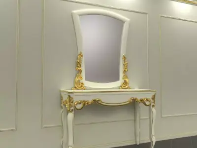 magazine table with mirror 3D model