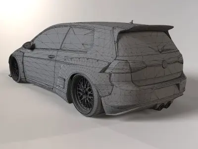 Volkswagen Golf Mk7 GTI Pandem 3D model