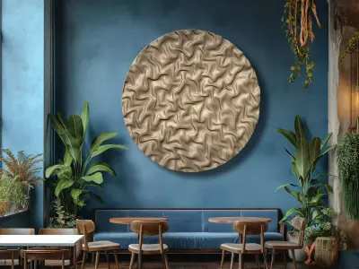 Drapery Sculptures Circle Wall Art Panel for CNC or 3D Print STL 3D print model