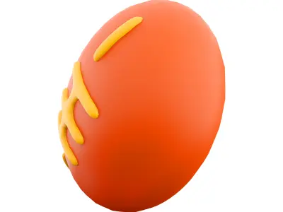 3d llustration of an American Football Ball on white background 3D model