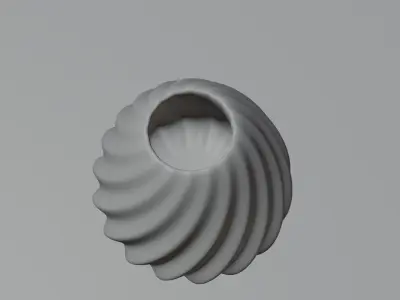Gold Twisted Vase Elegant Decorative 3D Model Low-poly 3D model