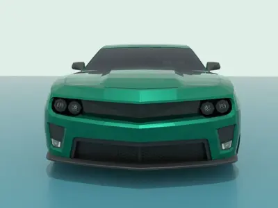 Low poly car chevrolet camaro sports Low-poly 3D model