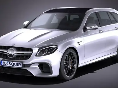 Mercedes E63 AMG estate 2017 3D model