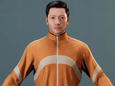 Modular Mens Sportswear For MetaHuman - Rigged - GameReady Low-poly 3D model