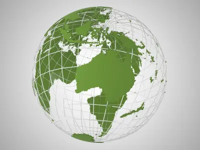 Globe News Skeleton Sea Green 3D model