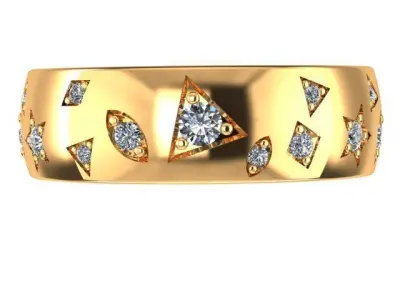 radiance ring with geometric shapes 3D print model