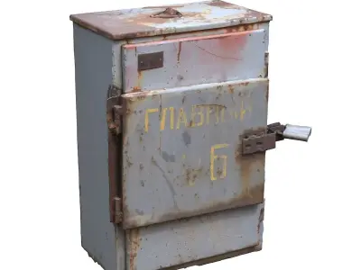 Electrical box grey scan 42 Low-poly 3D model