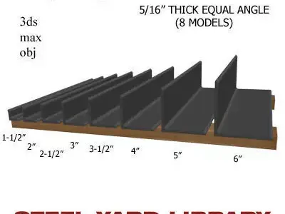 5 16in Thick Equal Angle 3D model