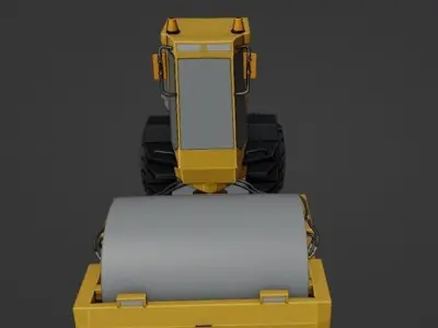 Road Roller Lowpoly Low-poly 3D model