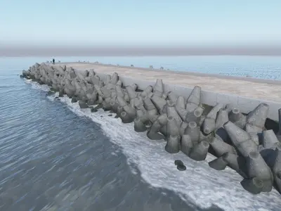 Breakwater 3D -B- Tetrapods 3D model