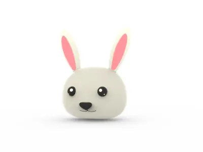 Animal Head 02 Cartoon Low-poly 3D model