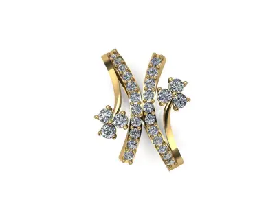 Elegant engagement diamond ring 3D print model