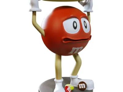 MMs Statue with Storage Low-poly 3D model