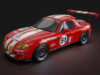 MX-5 NBFL Miata 2000 LeMans Livery Low-poly 3D model