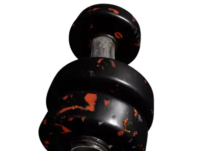 Realistic Worn Gym Dumbbell Low-poly 3D model