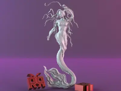 Mermaid statue 3D print model
