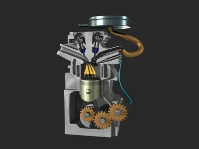 Diesel Engine Inline Four-Cylinder 3D model