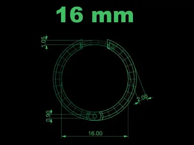 16mm round earrings 3D print model