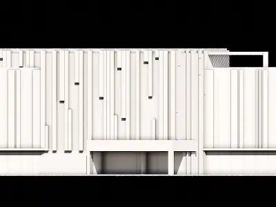 01 Office Building With Colored Panels 3D model