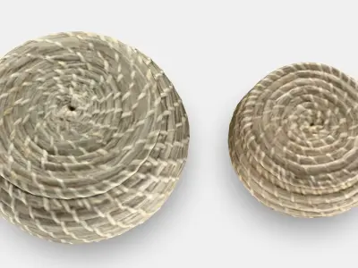 FRYKEN basket with lid set of 3 Low-poly 3D model