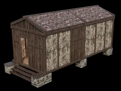 Medieval Houses 62- 4K Textures Game Ready Low-poly 3D model