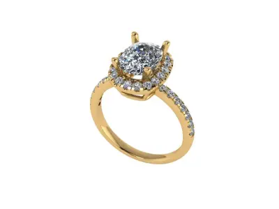 Women diamond ring 3d render 3D print model