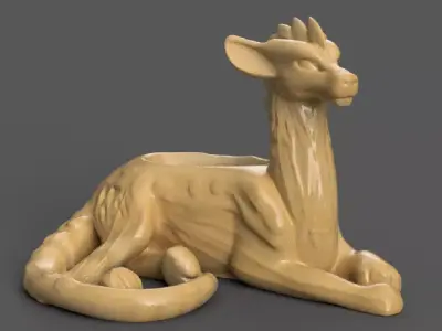 Dragon planter - vase - urn - candy dish - candle holder 3D print model