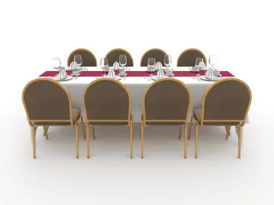 Banquet Table and Chair 87 3D model