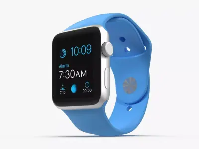Apple Watch Sport Blue 42mm Low-poly 3D model