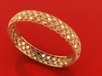 1316 Symphony of Drops Bangle 19gm 3D print model