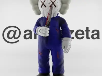 Kaws Michael Myers Textured Low-poly 3D model