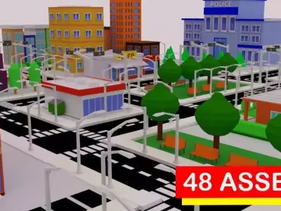 implePoly Urban - Low Poly Assets Low poly 3D Models Low-poly 3D model