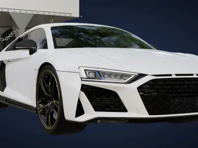 Audi r8 with horse trailer unreal project with AVS-no logo 3D model