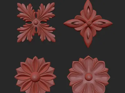 Decorative Floral Ornament 3D model