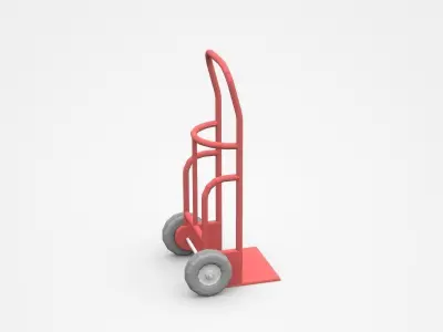 Red Hand Truck Of Higher Scale Volume 3D model